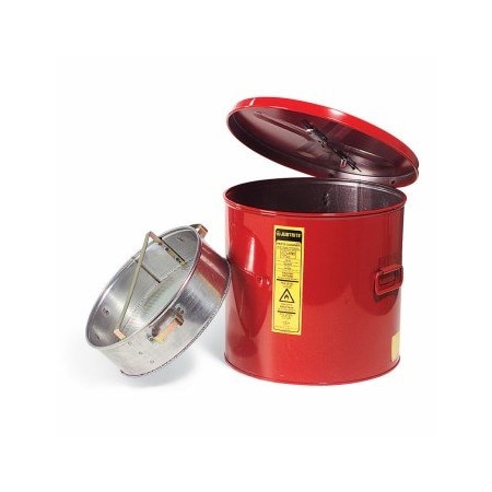 Justrite Steel Wash Tank with Basket ext. dia. 13.75" x 13" H CAN136